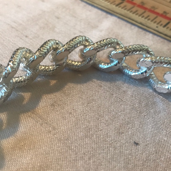 Silver Large Chain link solid Bangle bracelet - Picture 7 of 7